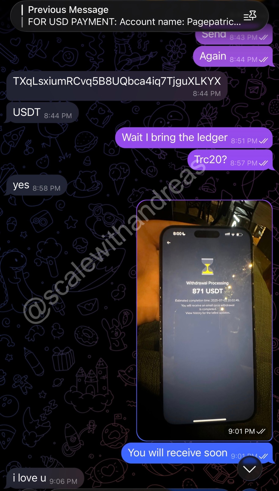 Anonymous client testimonial screenshot